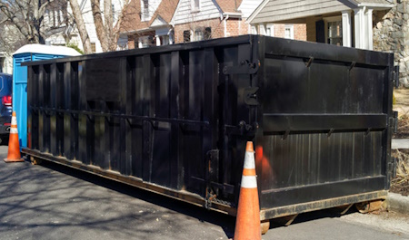 dumpster in the street